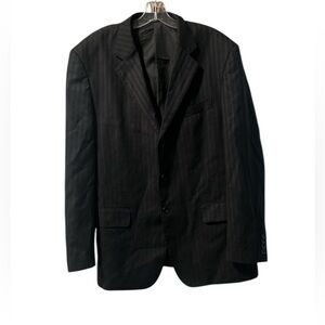 Men’s Blackberry Suit Blazer And Pants  Size 38 Black Striped (758)